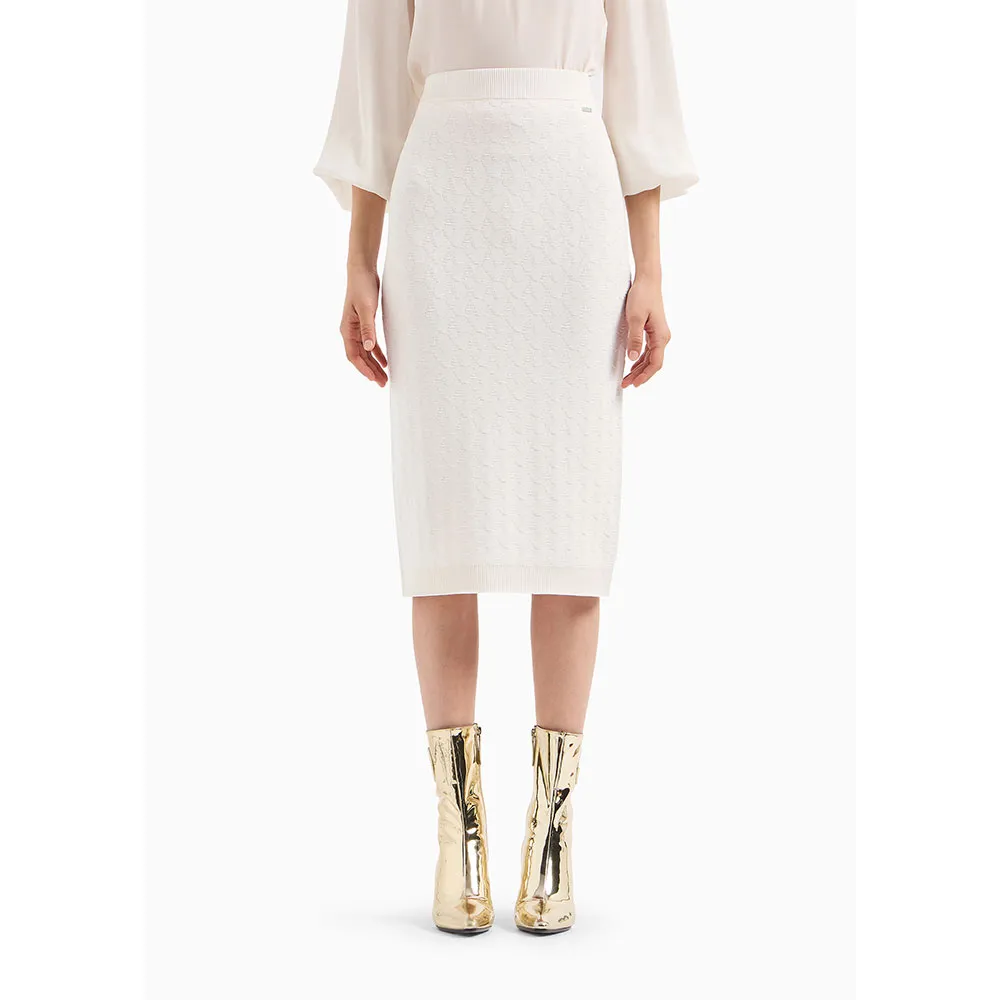 

Юбка Armani Exchange 8NYN9A_YMH6Z midi skirt, белый
