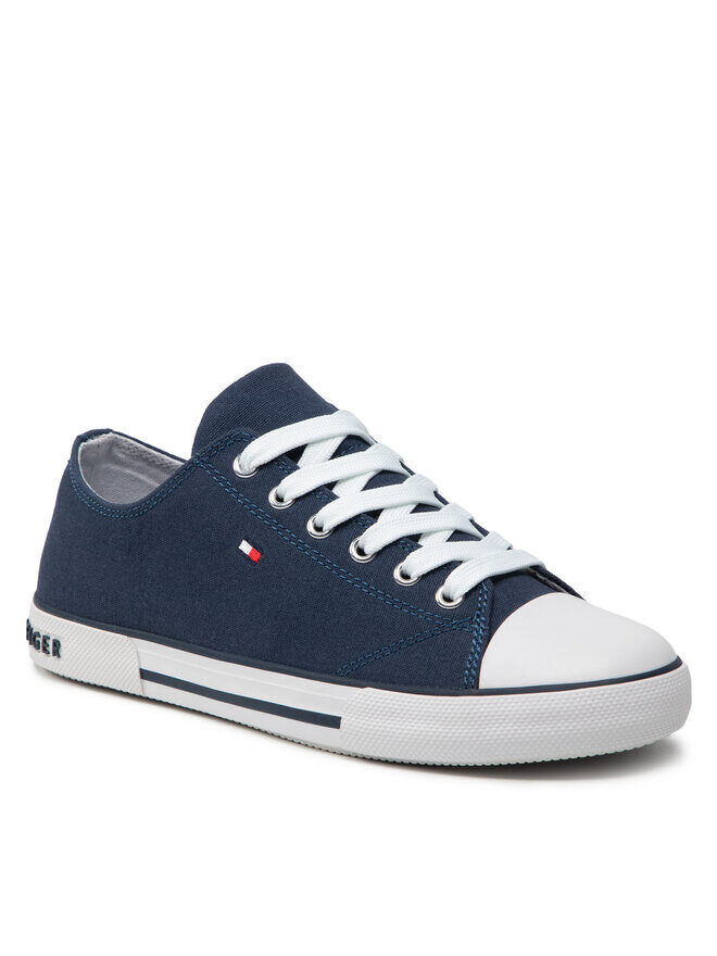 Тканевые кроссовки Low Cut Lace-Up Sneaker T3X4-32207-0890 Tommy Hilfiger, темно-синий — фото 2