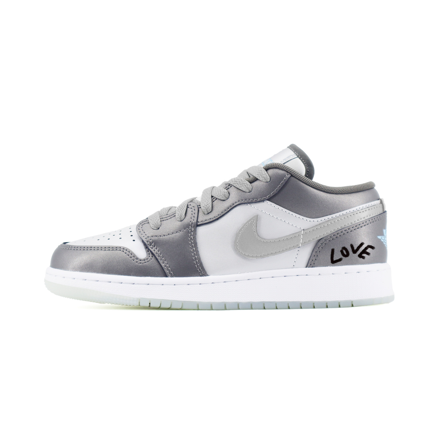 

Jordan Air 1 Slip Resistant Low top детские баскетбольные кроссовки Silver для подростков