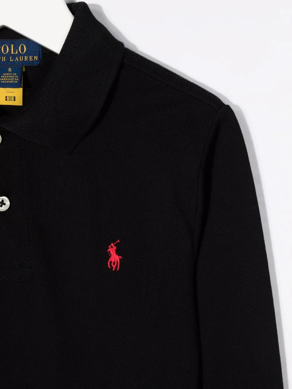 Рубашка поло с вышитым логотипом POLO RALPH LAUREN KIDS, черный — фото 3