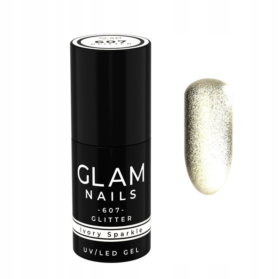 

Гибридный лак для ногтей Glam Nails 607 Ivory Sparkle 6 мл