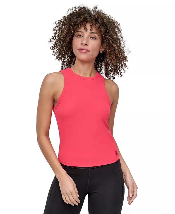 

Женский спортивный топ с высоким воротом Hudson Ribbed DKNY, розовый