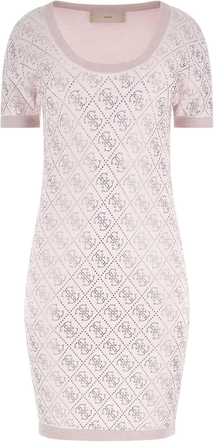 

GUESS Women's Paige 4g Stones Ss платье-свитер, Low Key Pink