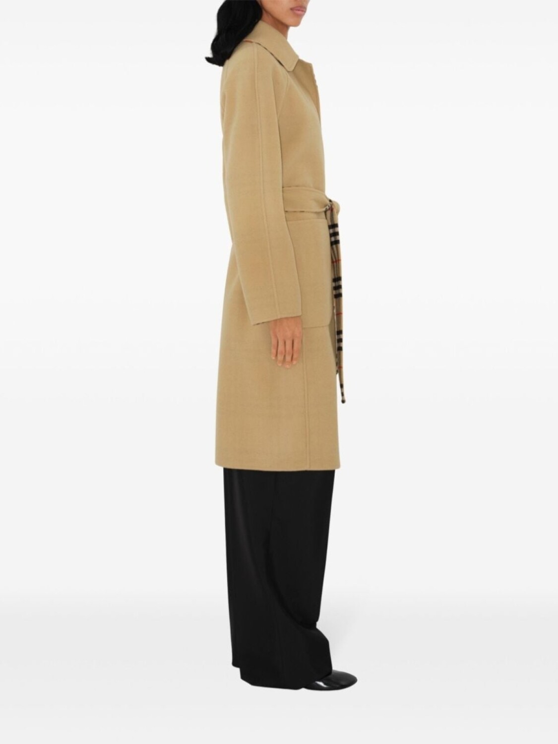Пальто Burberry двустороннее в клетку, нейтральный цвет — фото 3