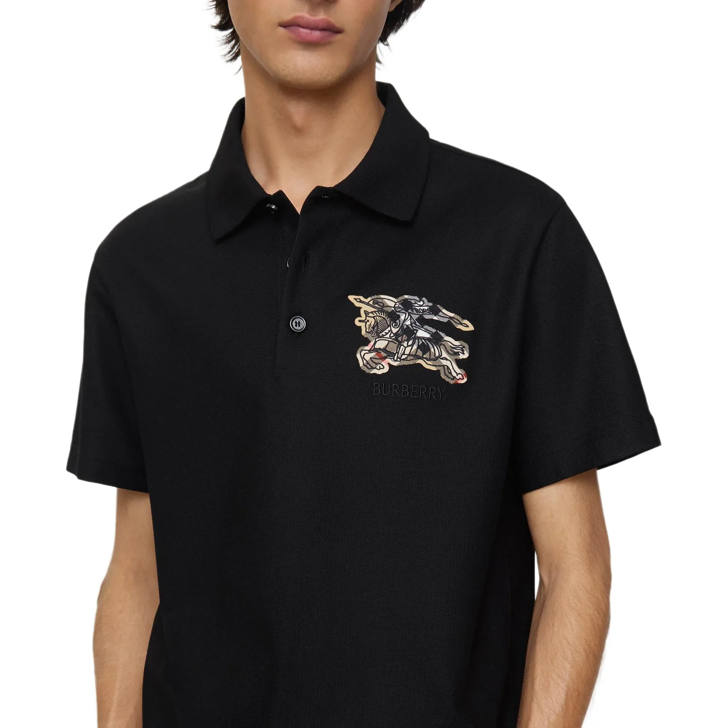 Футболка Поло Burberry Knight Design, черный — фото 3