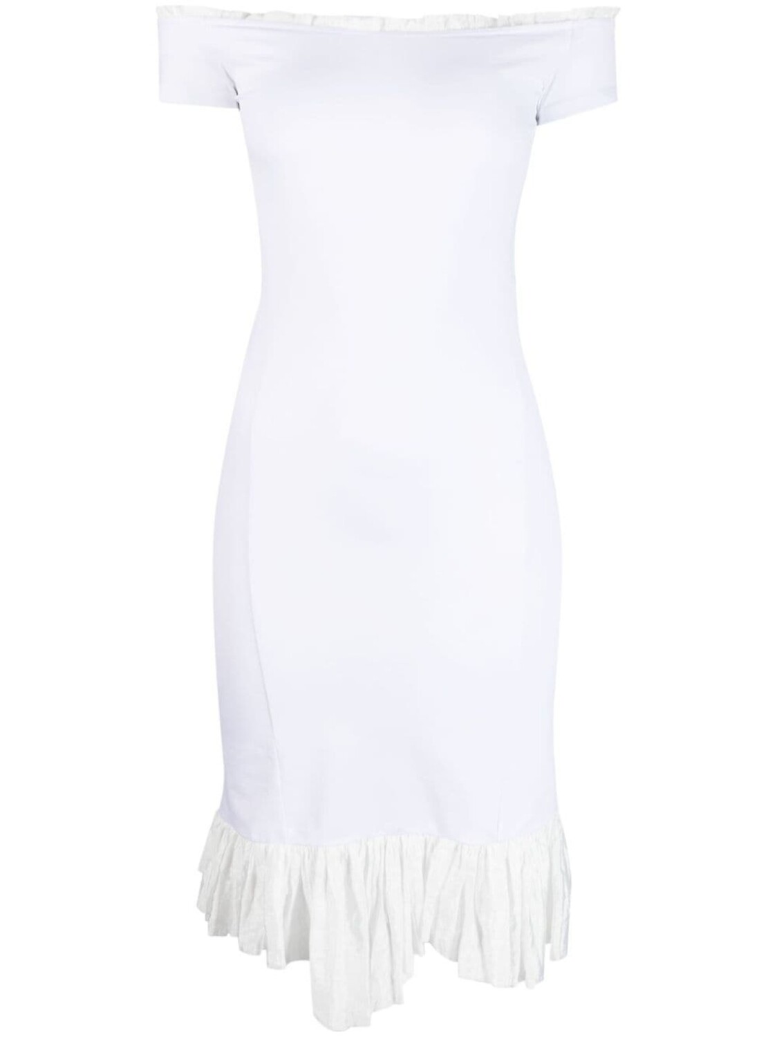 

MM6 Maison Margiela платье асимметричного кроя с открытыми плечами, белый