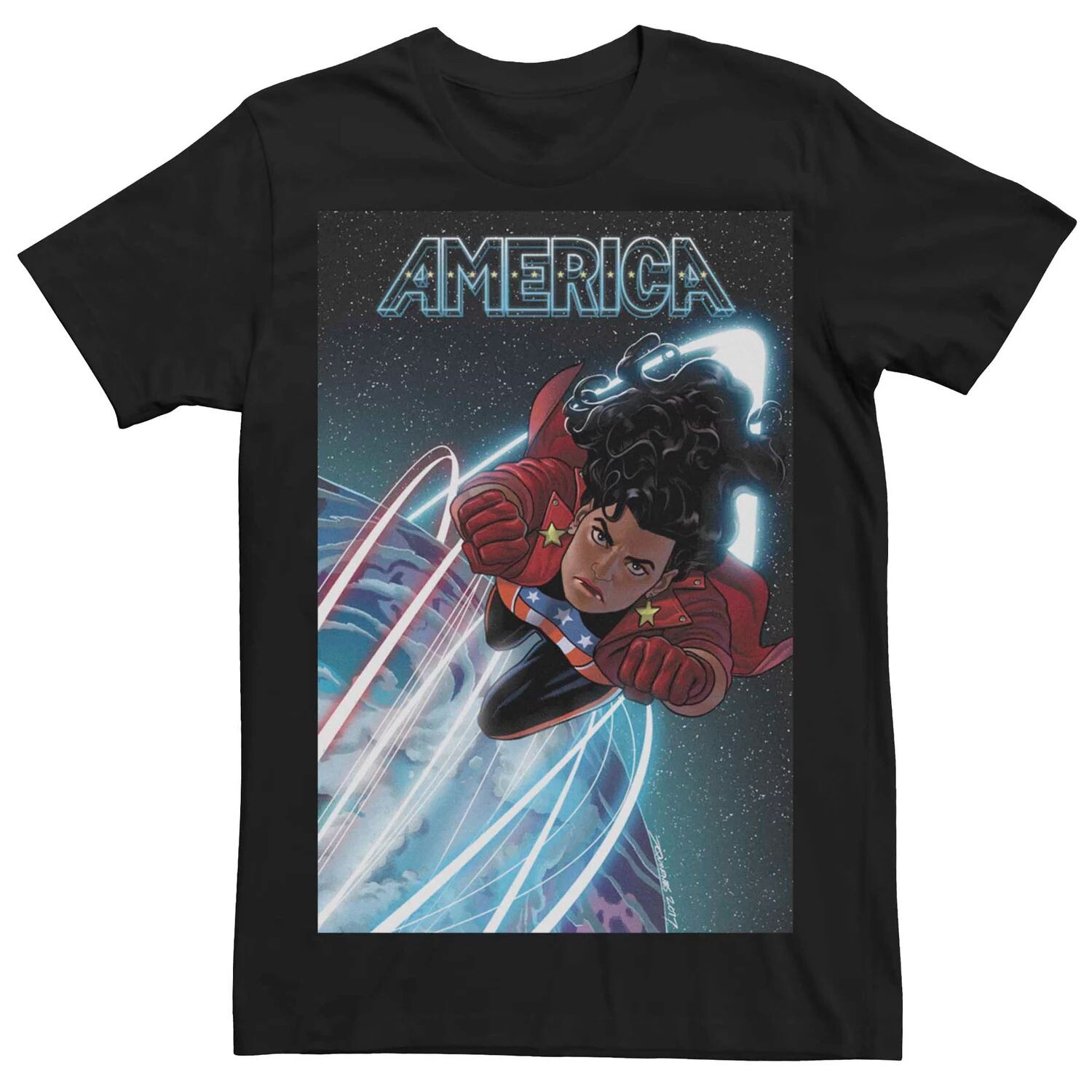 

Мужская футболка с плакатом из комиксов Marvel «Мисс Америка» Licensed Character