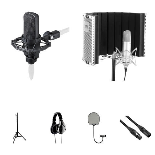 

Комплект для записи вокала Audio-Technica AT4040 с Наушниками Shure SRH240A, Отражающим Фильтром и многим Другим