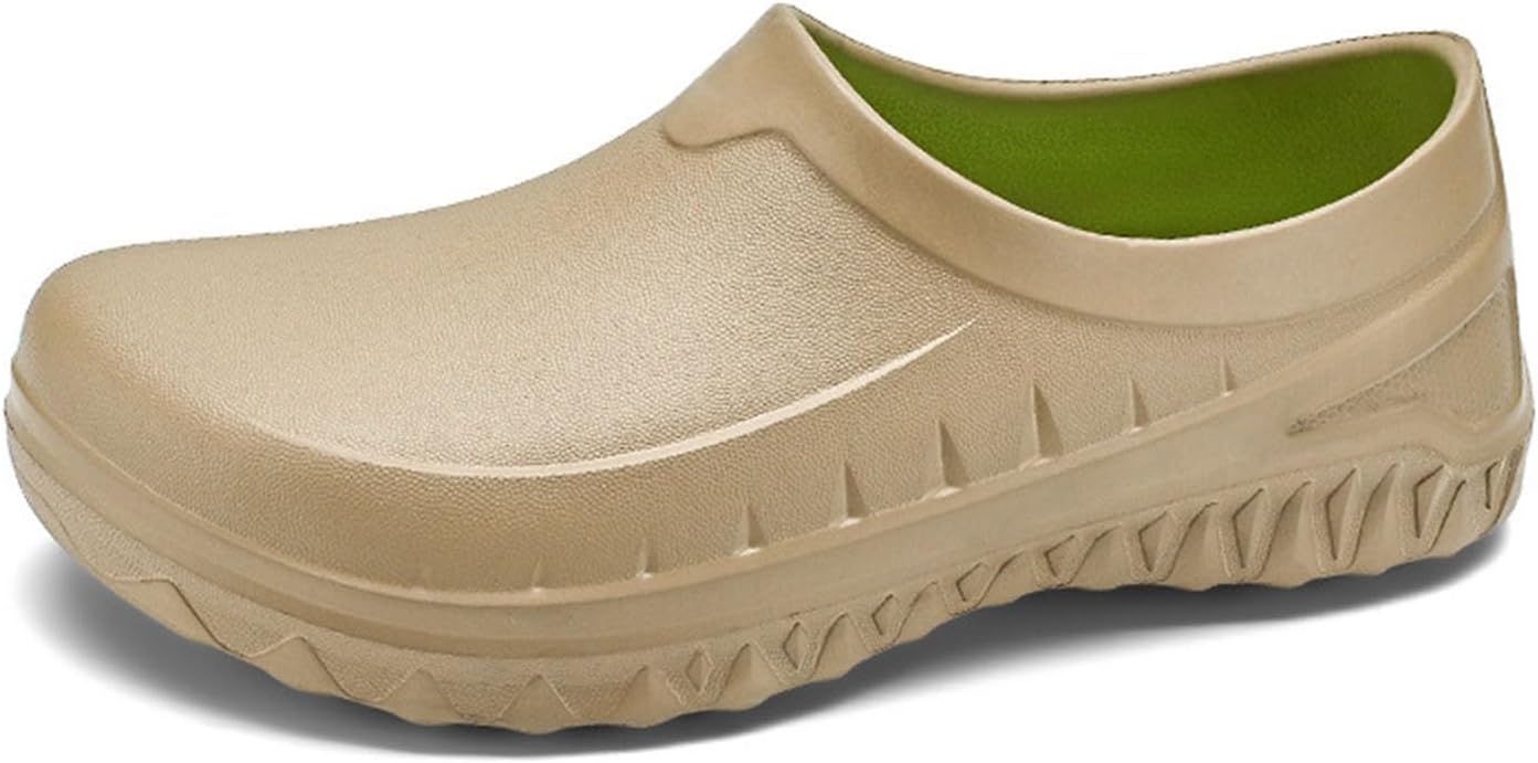 

Кухонные сабо для повара с противоскользящей подошвой, рабочая обувь для кухни, тапочки для мужчин, размер 15 широкой стойки Generic, хаки