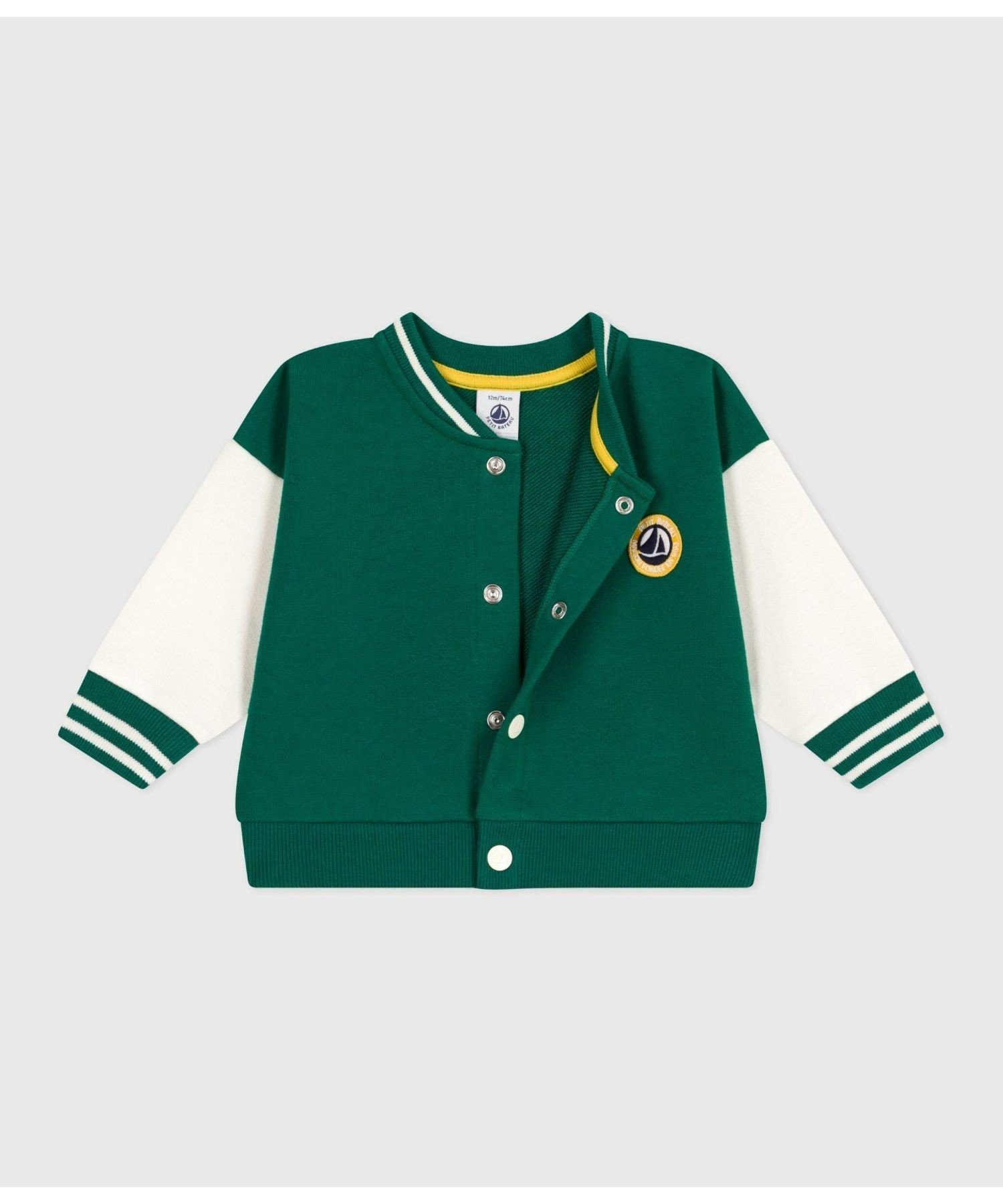 Блузон Petit Bateau, Green/Off-white — фото 4