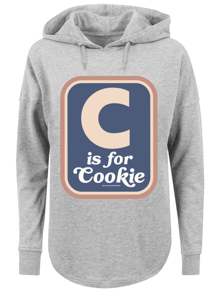 

Пуловер F4NT4STIC Oversized Hoodie Sesamstraße C is for Cookie, серый