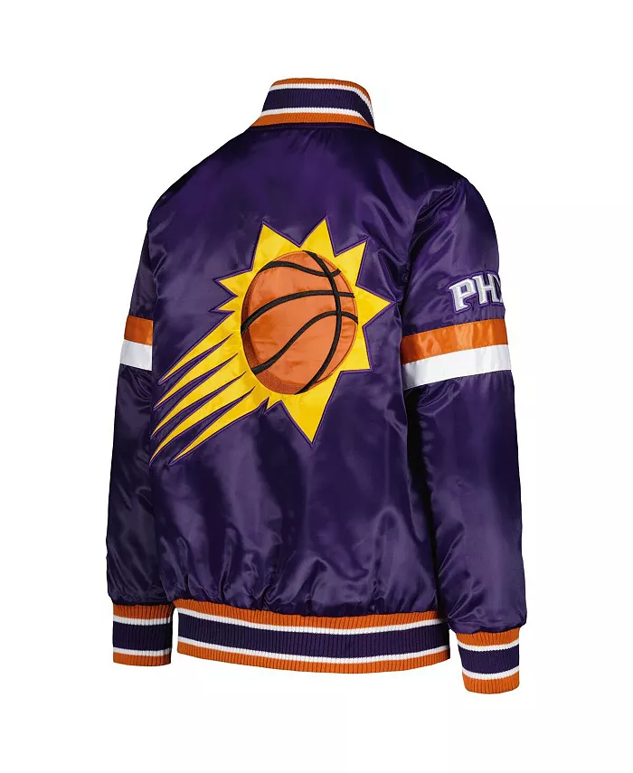 Куртка бейсбольная на молнии с принтом Phoenix Suns, фиолетовая, для подростков Starter — фото 2
