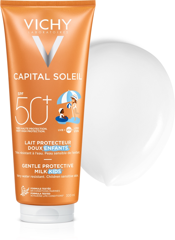 Capital Soleil Нежный молочный защитный лосьон для лица и тела для детей SPF 50 Vichy, 300 мл — фото 2