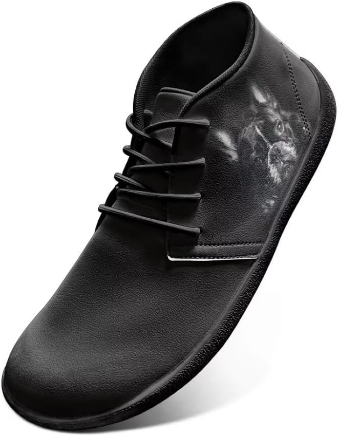 

Ультра-легкие босоножки с принтом для собак для мужчин - кроссовки с нулевым перепадом, минималистичные обувь, идеальны для бега и походов Watdotory, черный