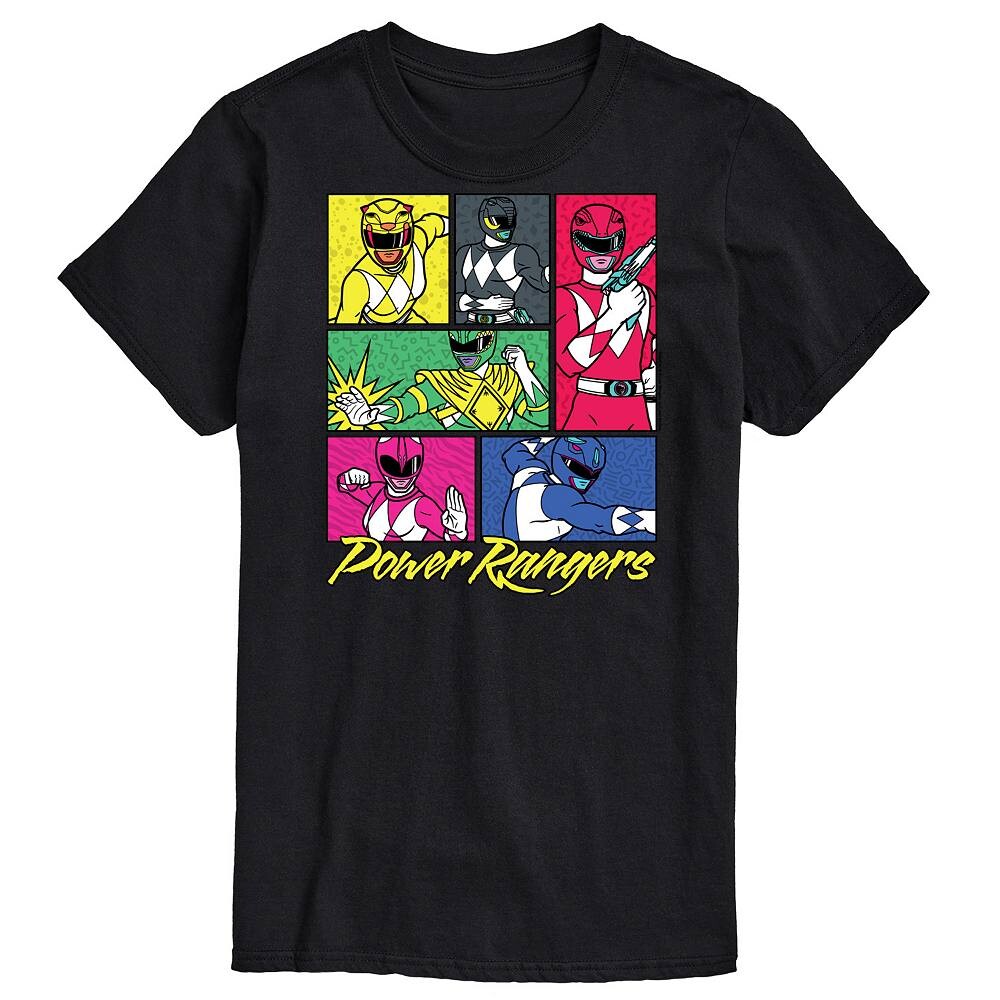 

Мужская футболка с рисунком Power Rangers Grid Licensed Character, черный