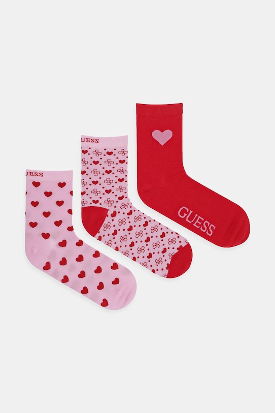 

Носки 3 пары Guess, розовый