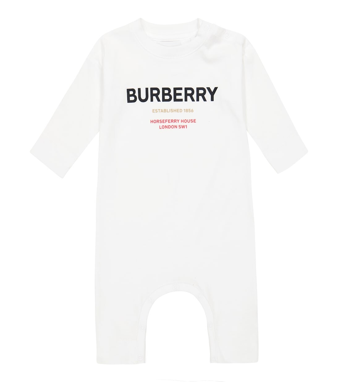 

Хлопковый комбинезон с логотипом baby Burberry Kids, белый