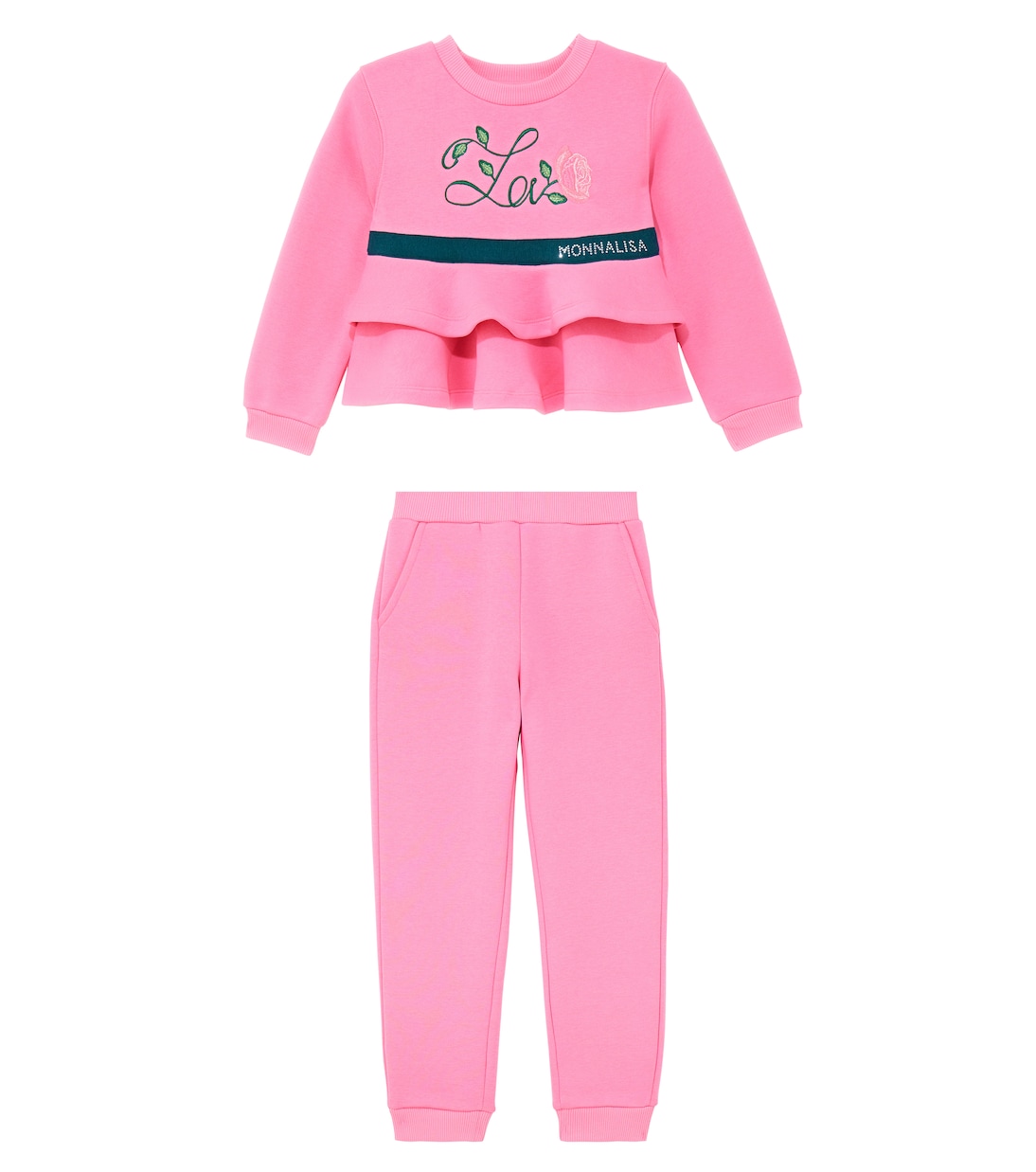 

Комплект из хлопковой свитшота и спортивных штанов Monnalisa, Rosa Peach