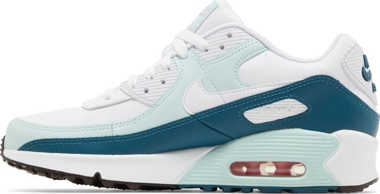 Кроссовки Air Max 90 Leather GS 'White Jade Ice', белый — фото 3