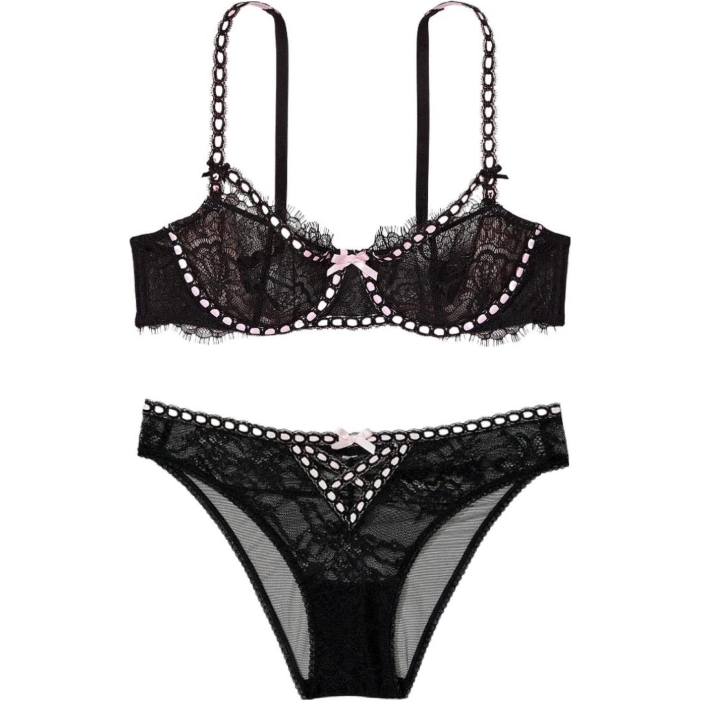 

Комплект нижнего белья женский черный Victoria's Secret, Комплект (Черный)