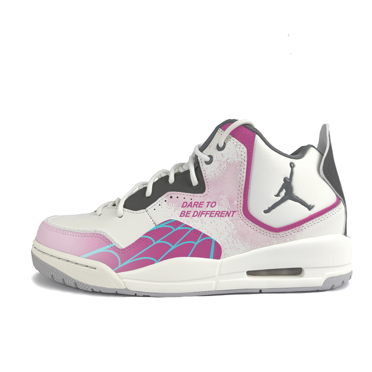 

Jordan Кроссовки баскетбольные Courtside 23 Shock Absorbers Slip Resistant Mid top Vintage мужские розовый белый серый