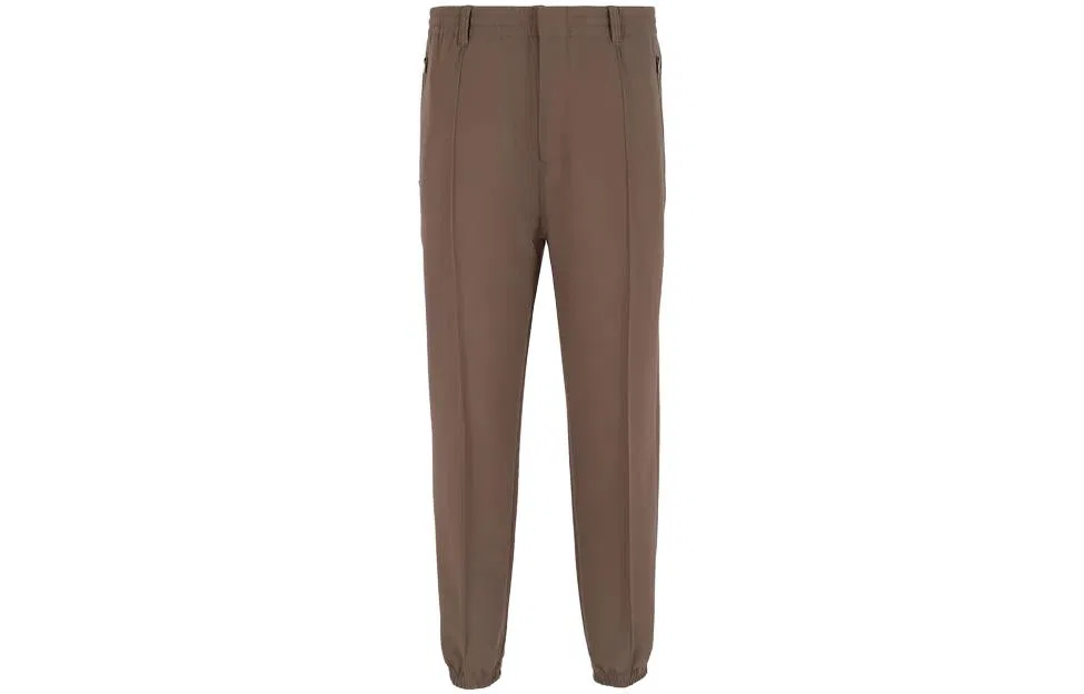 Брюки зауженные на резинке EMPORIO ARMANI, Brown