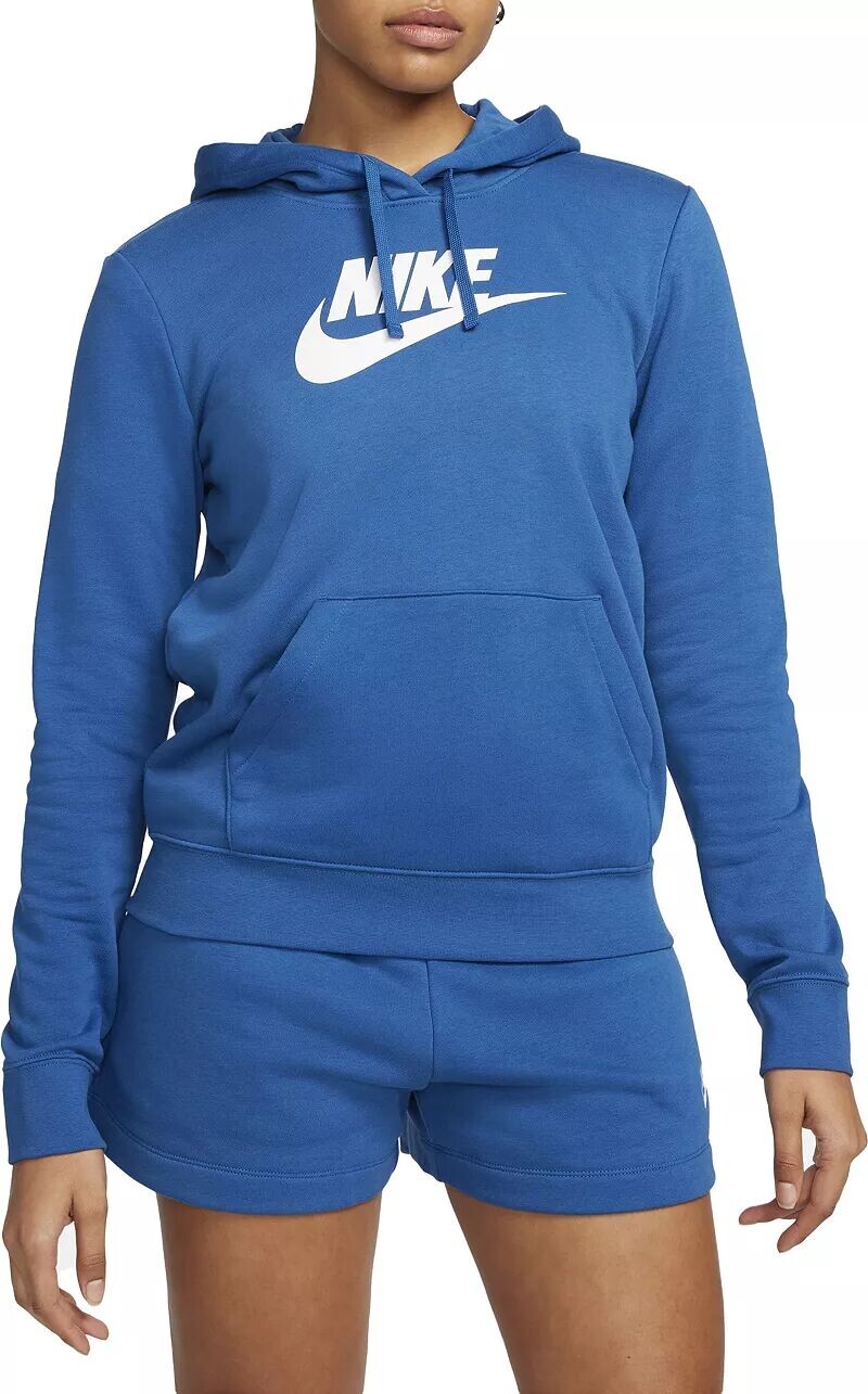 

Женский флисовый пуловер с логотипом Nike Sportswear Club с капюшоном, синий