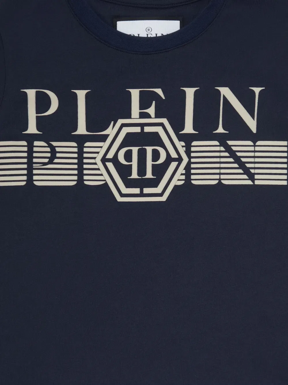 Футболка с круглым вырезом и логотипом Philipp Plein Junior, синий — фото 3