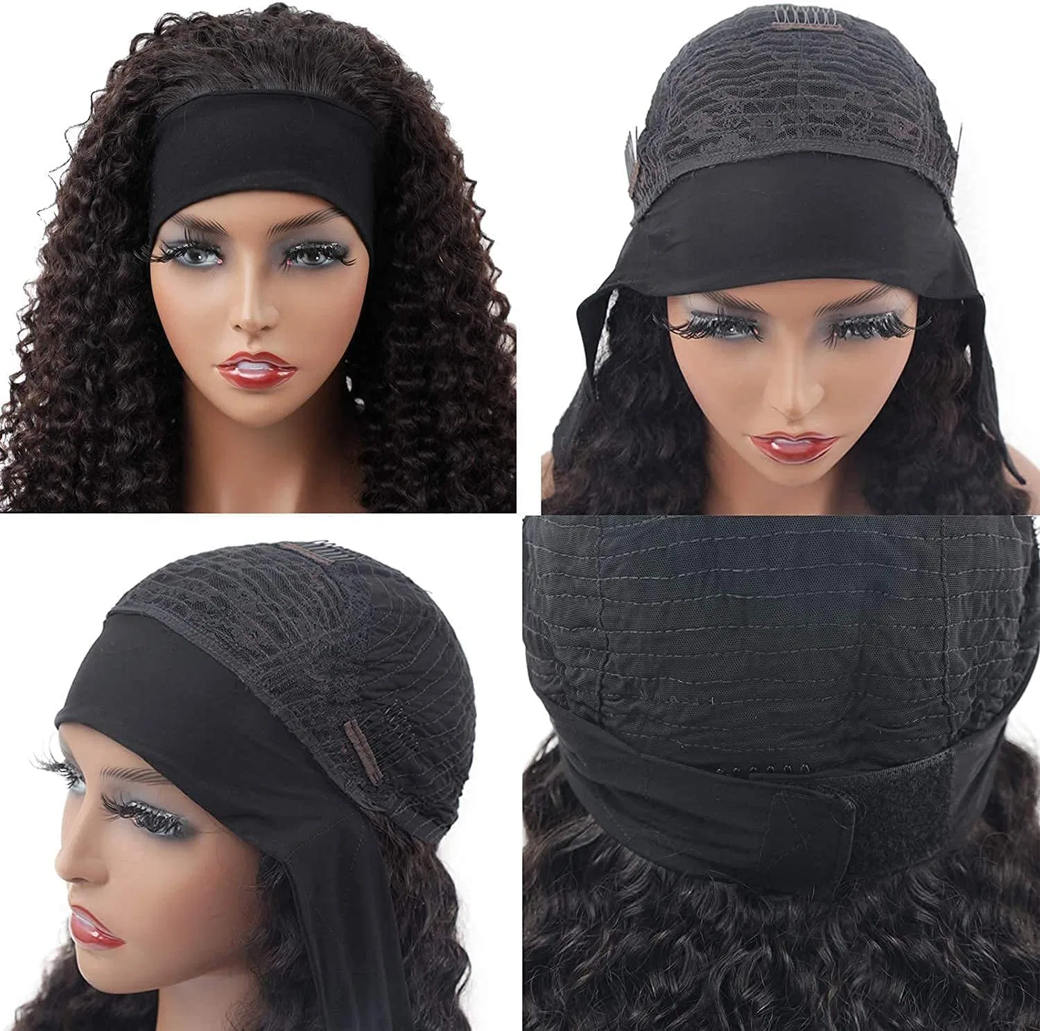 Парик с повязкой из натуральных волос Deep Wave от Headband Wig Rebasar — фото 3