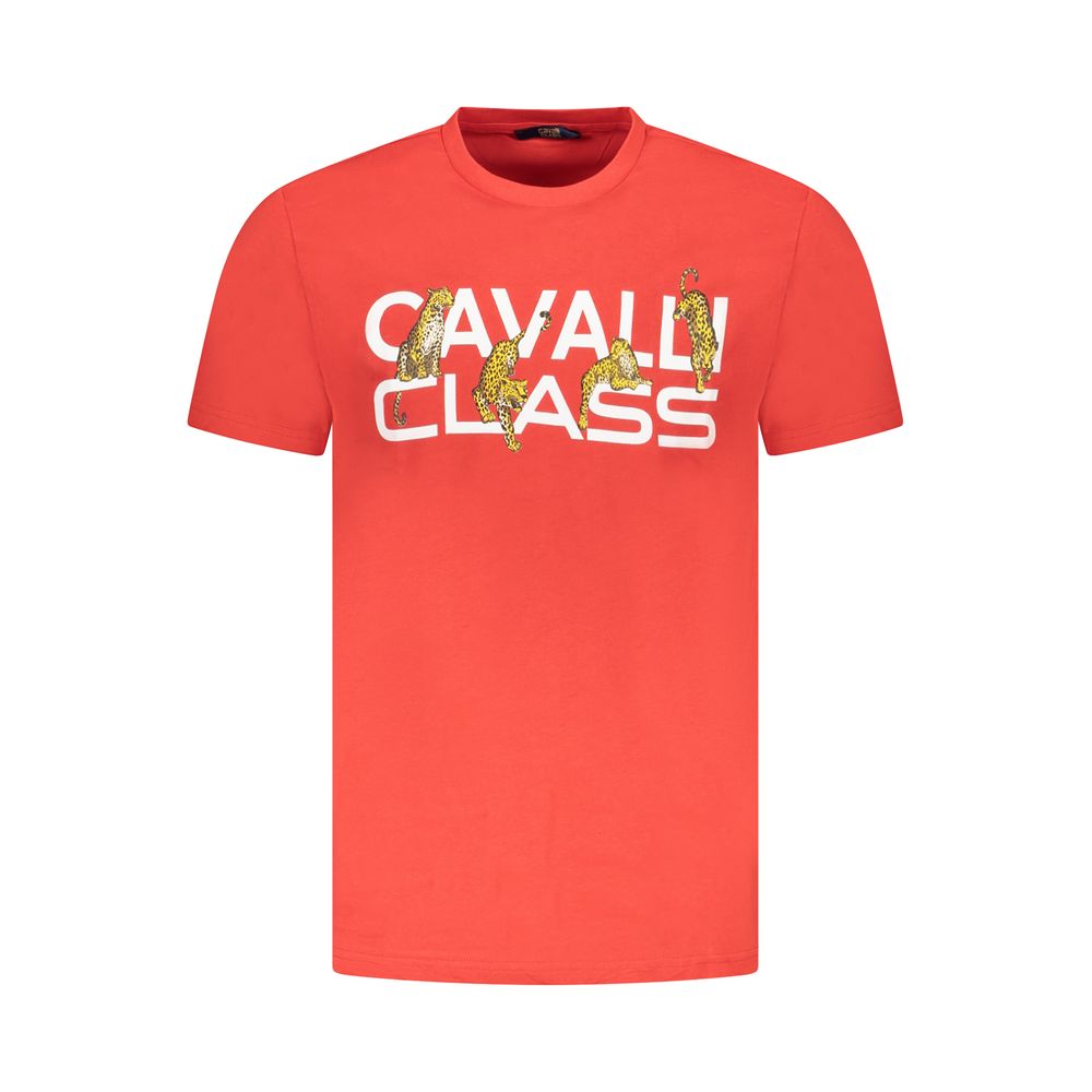 

Красная хлопковая мужская футболка Cavalli Class