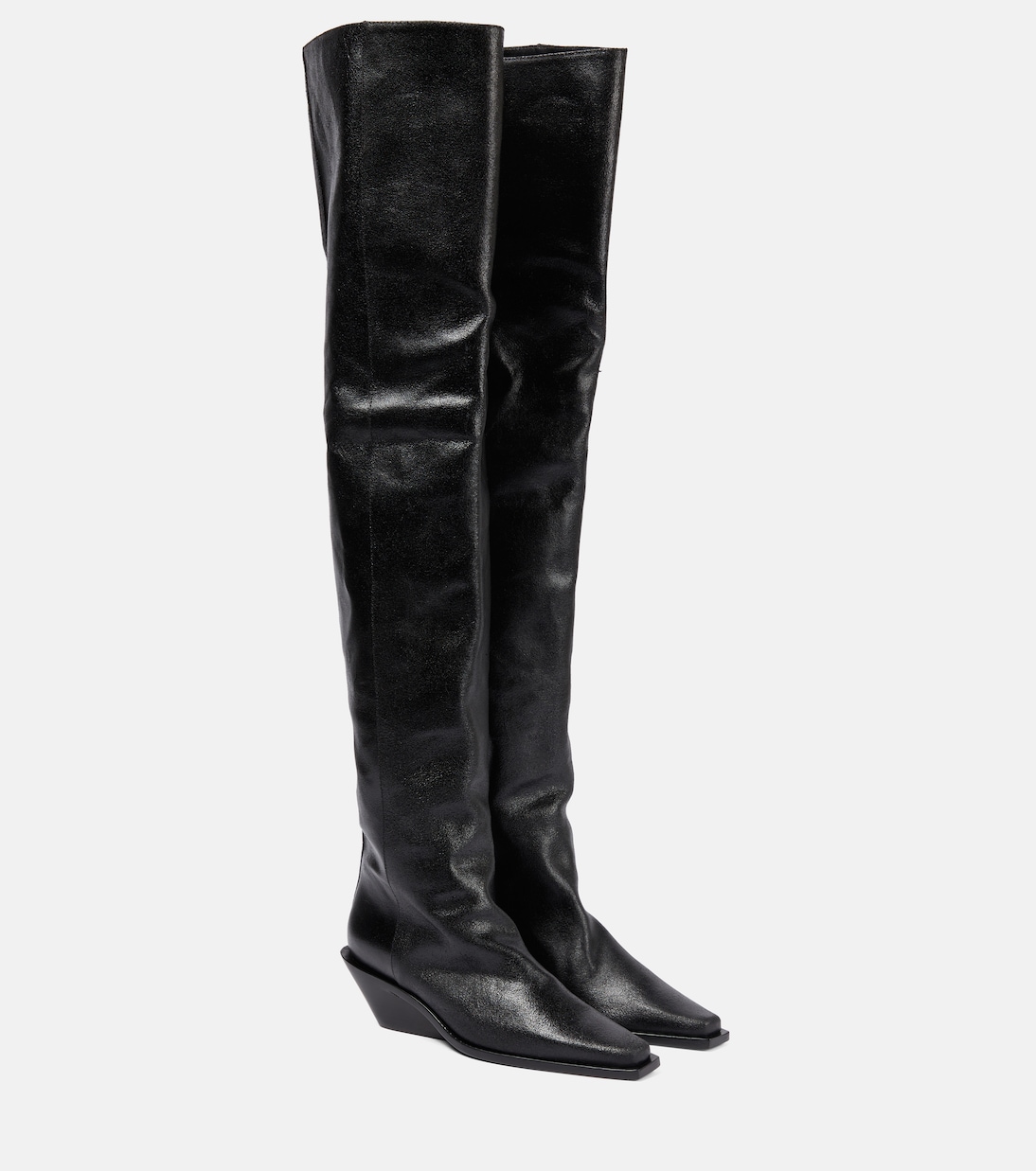 Сапоги Hilde из кожи выше колена Ann Demeulemeester, черный