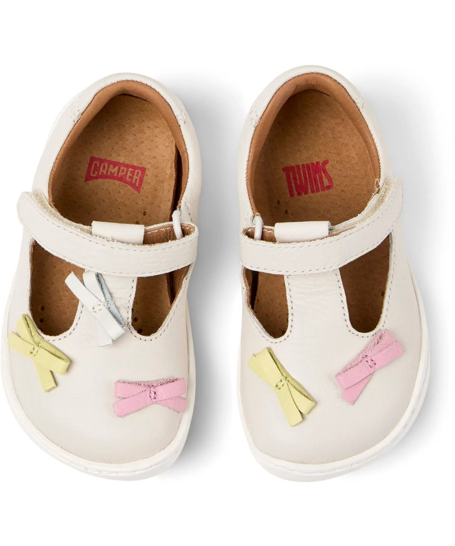 Детские кожаные кроссовки CAMPER TWINS First Walker белые — фото 4