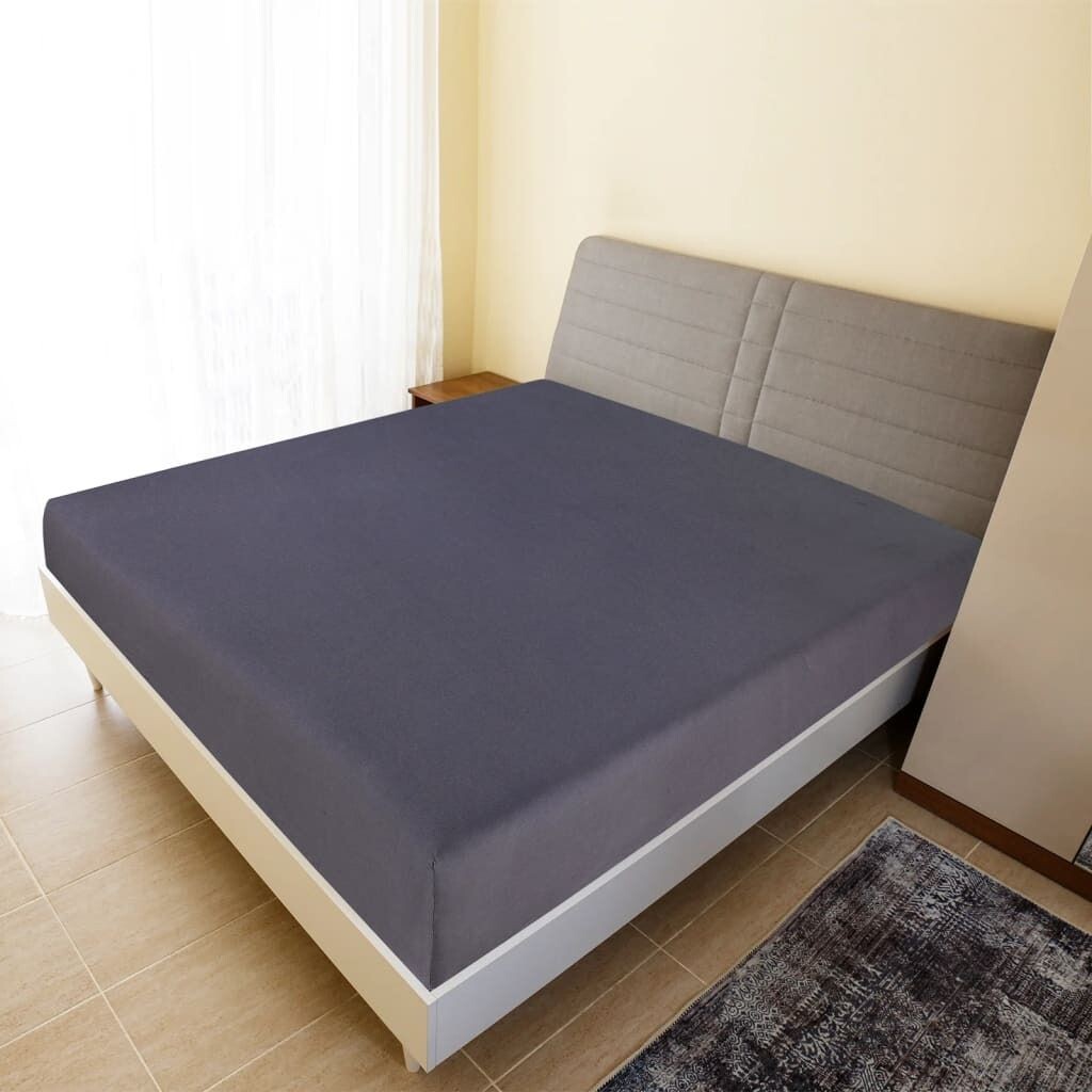 

Приталенная простыня трикотаж антрацит 140х200 см хлопок DKD HOME DECOR