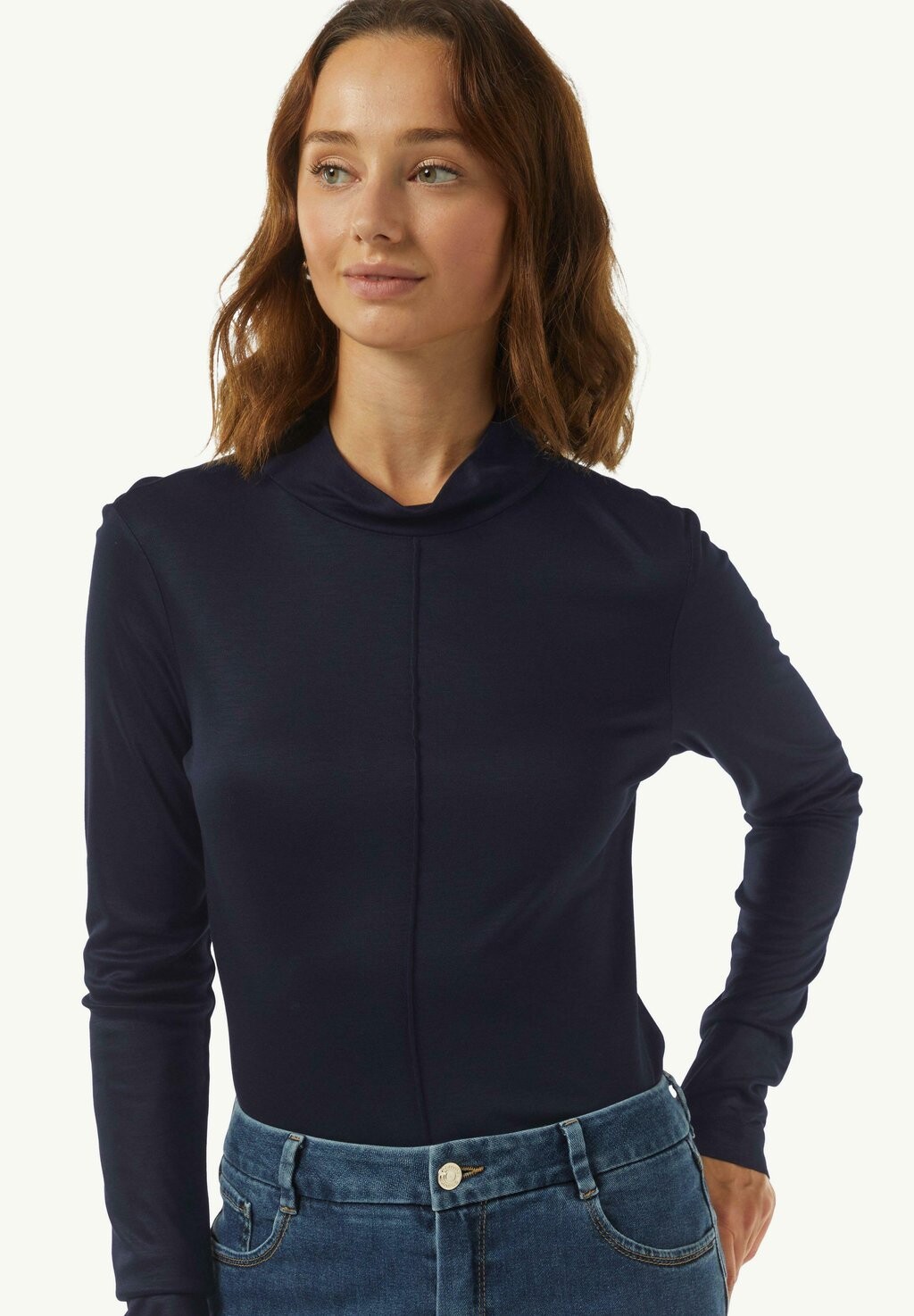 

Топ с длинными рукавами IM SLIM FIT comma, темно-синий