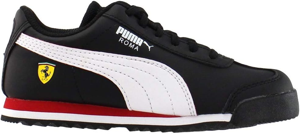 Кроссовки PUMA Ferrari Roma для детей и подростков унисекс, белый/черный — фото 3