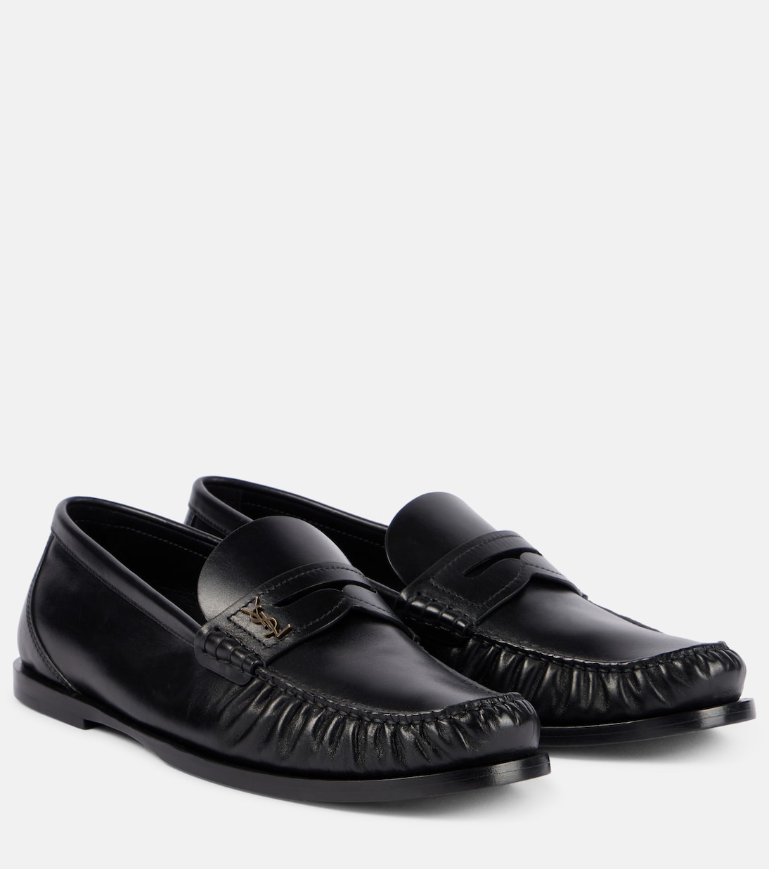 Лоферы пенни Laurent из кожи Saint Laurent, нуар