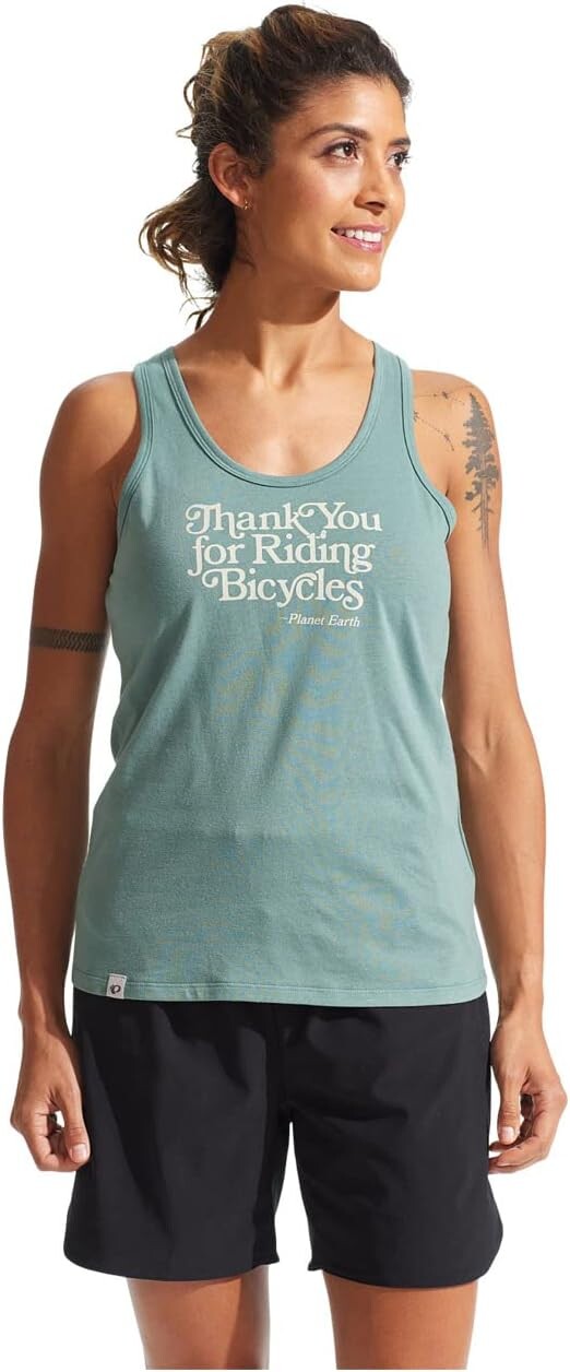 

Топ Pearl Izumi Go-To Graphic Tank, цвет Pale Pine Thank You