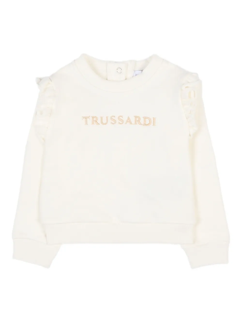 

Свитшот с оборками и круглым вырезом Trussardi Junior, бежевый