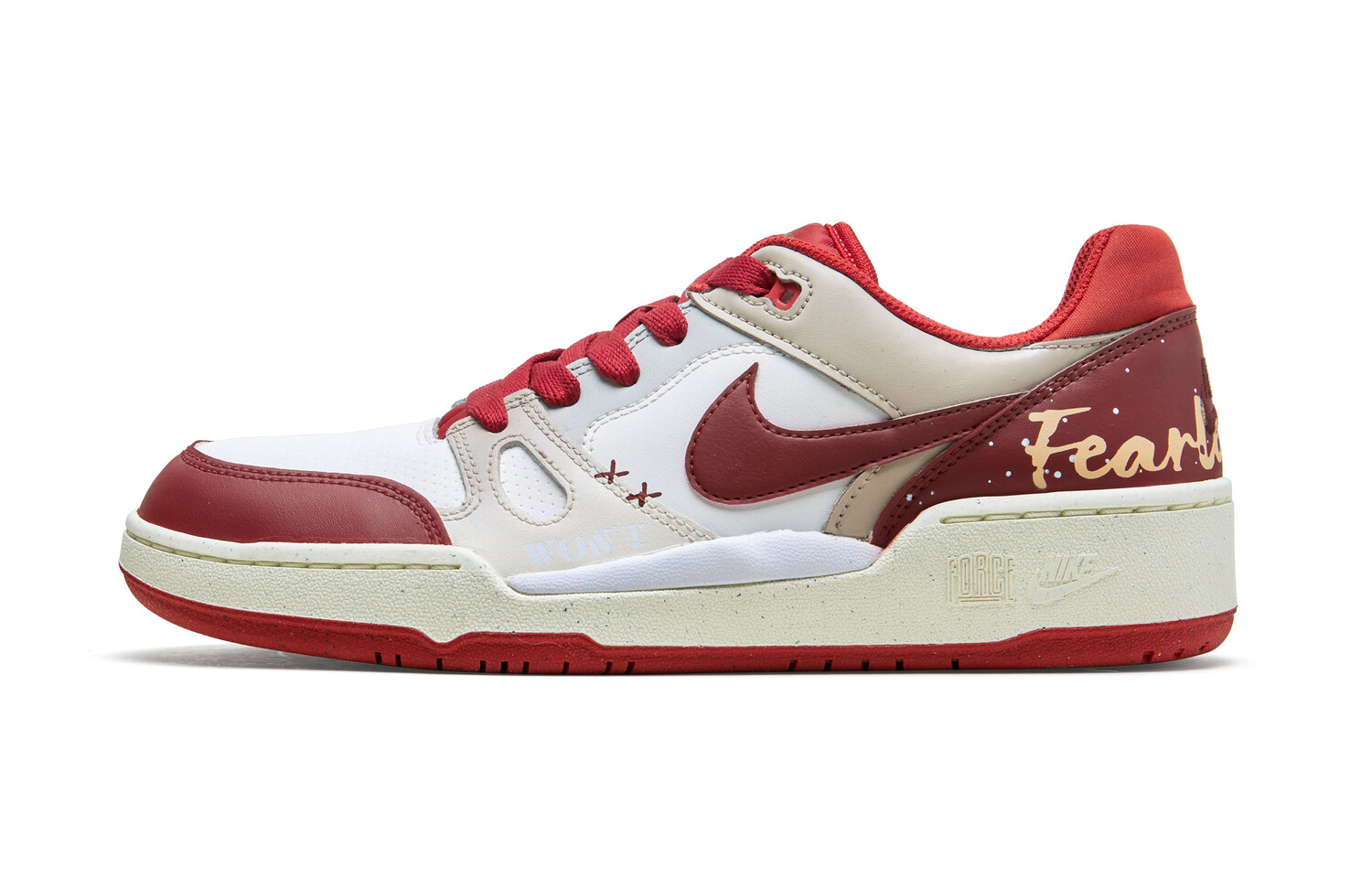 

Кроссовки Nike Full Force Skateboarding Shoes Men Low-top Red, белый