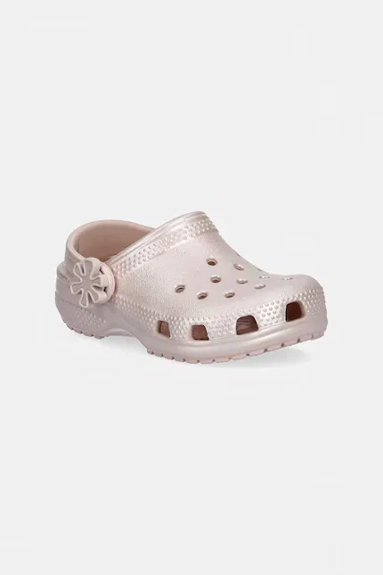 Сланцы детские с блестящим покрытием Classic Pearl Shine Clog T Crocs, розовый