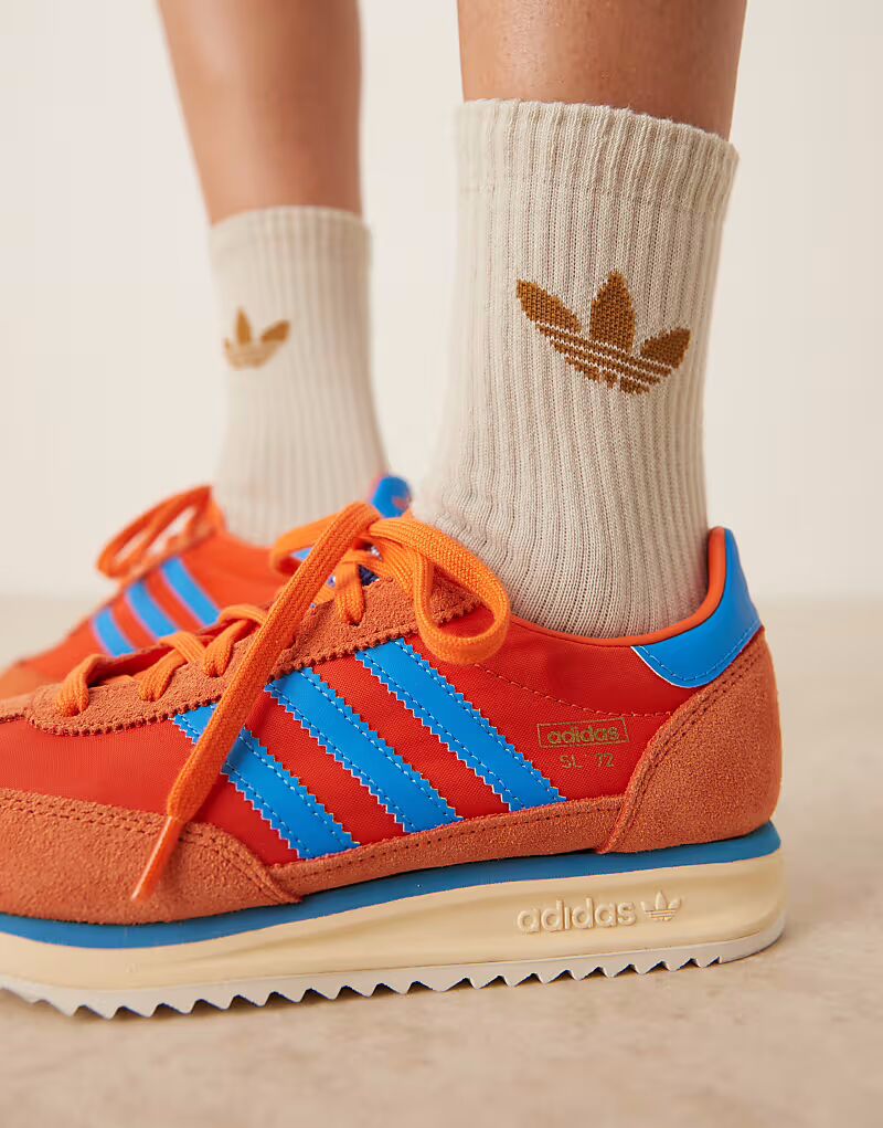 Кроссовки Adidas Originals SL 72 RS оранжевого и синего цвета — фото 3