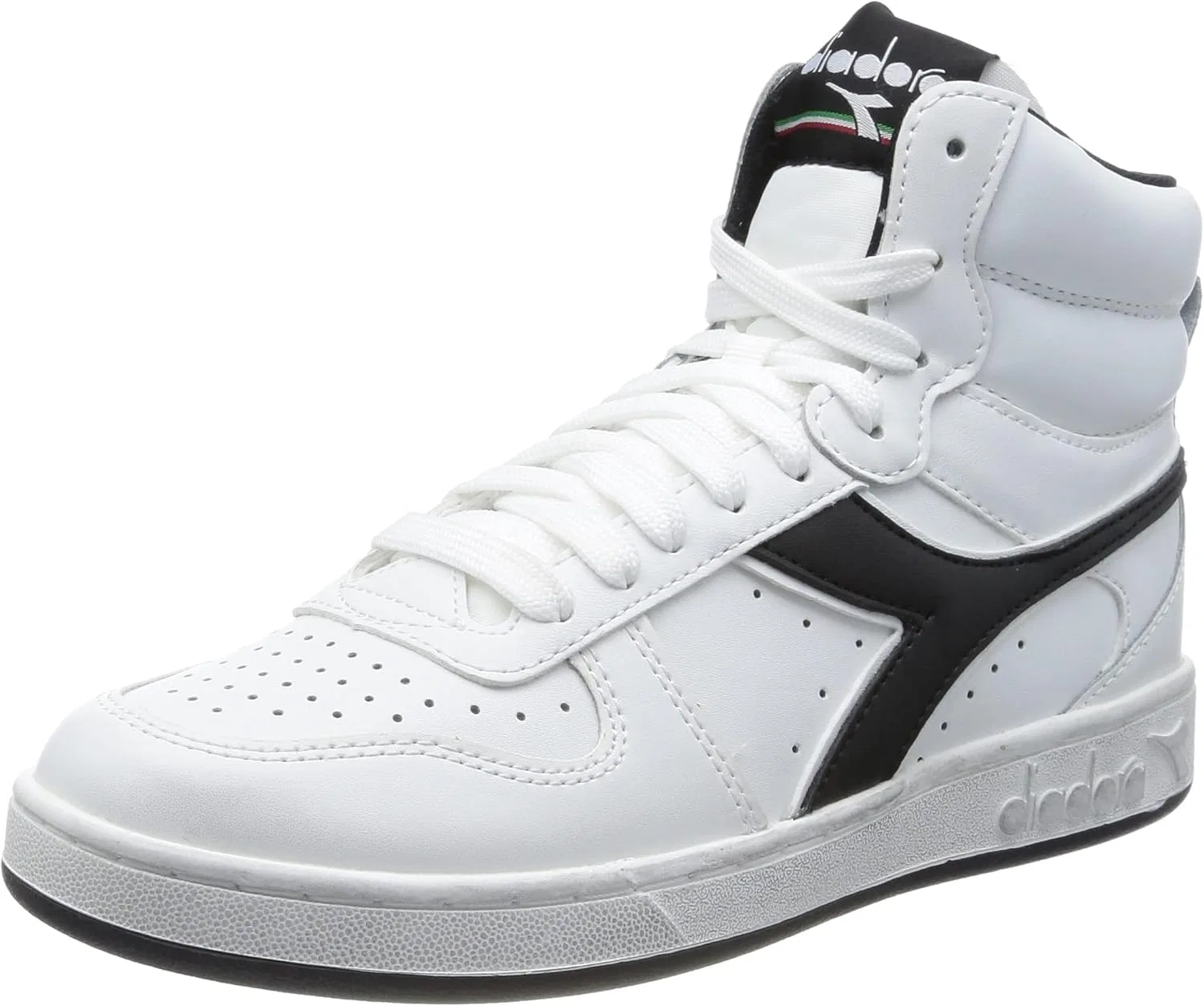 Гимнастические кроссовки Diadora Unisex Magic Basket Mid Icona, White-And-Black