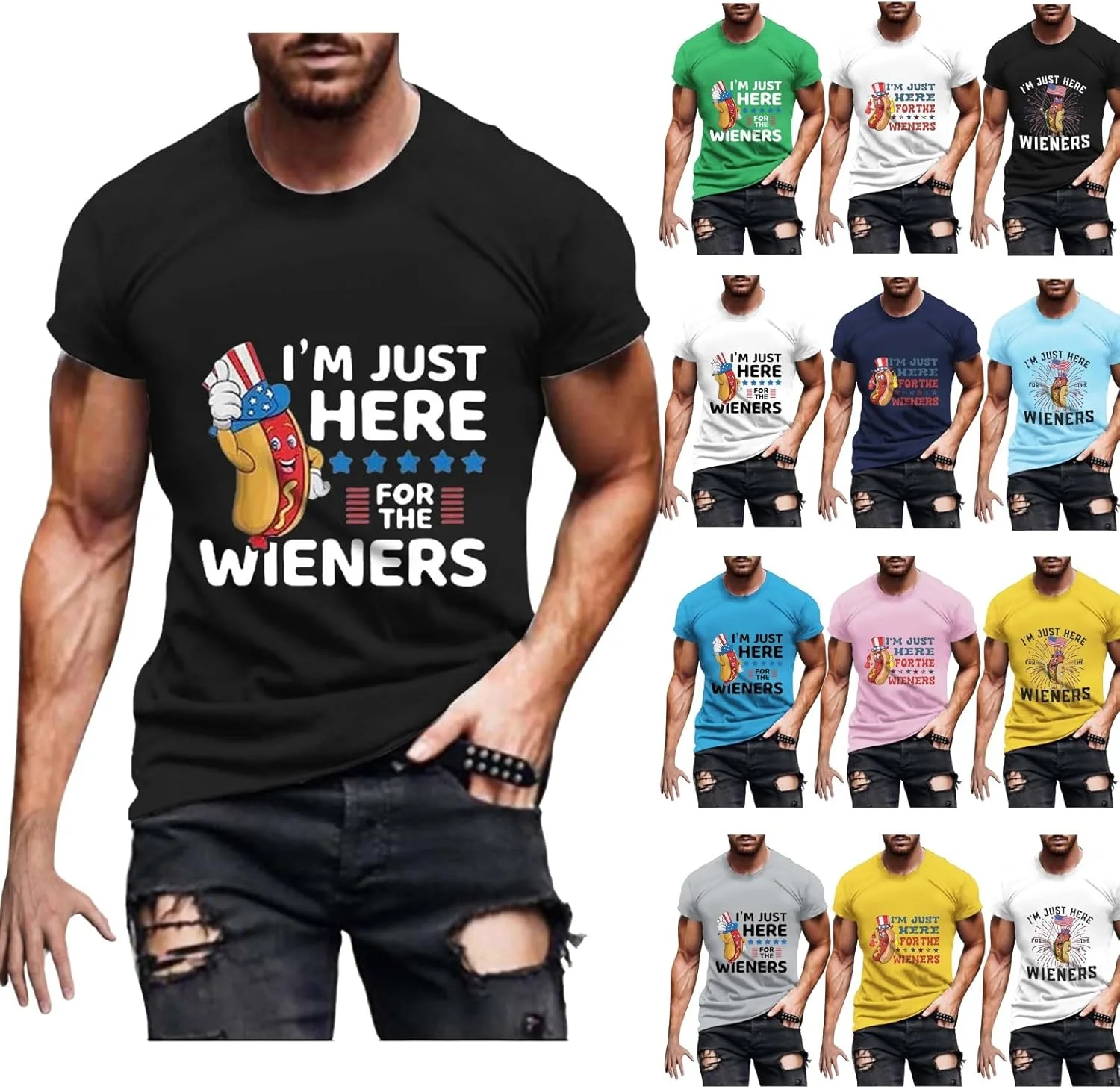 

Футболка мужская I'm Just Here for The Wieners, Plus Size