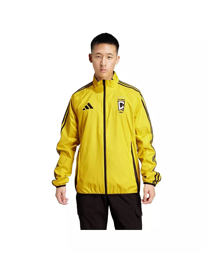 Мужская реверсивная куртка на молнии Columbus Crew 2025 Anthem в золотисто-черном цвете adidas — фото 2