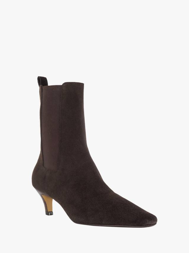 Odele Wide Fit замшевые туфли-лодочки на низком каблуке с острым носом Dune London, Brown — фото 4