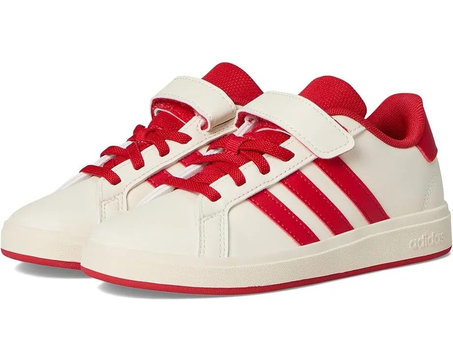Кроссовки Adidas Kids Grand Court 2.0 Shoes (Big Kid), Off White/Collegiate Red/Black