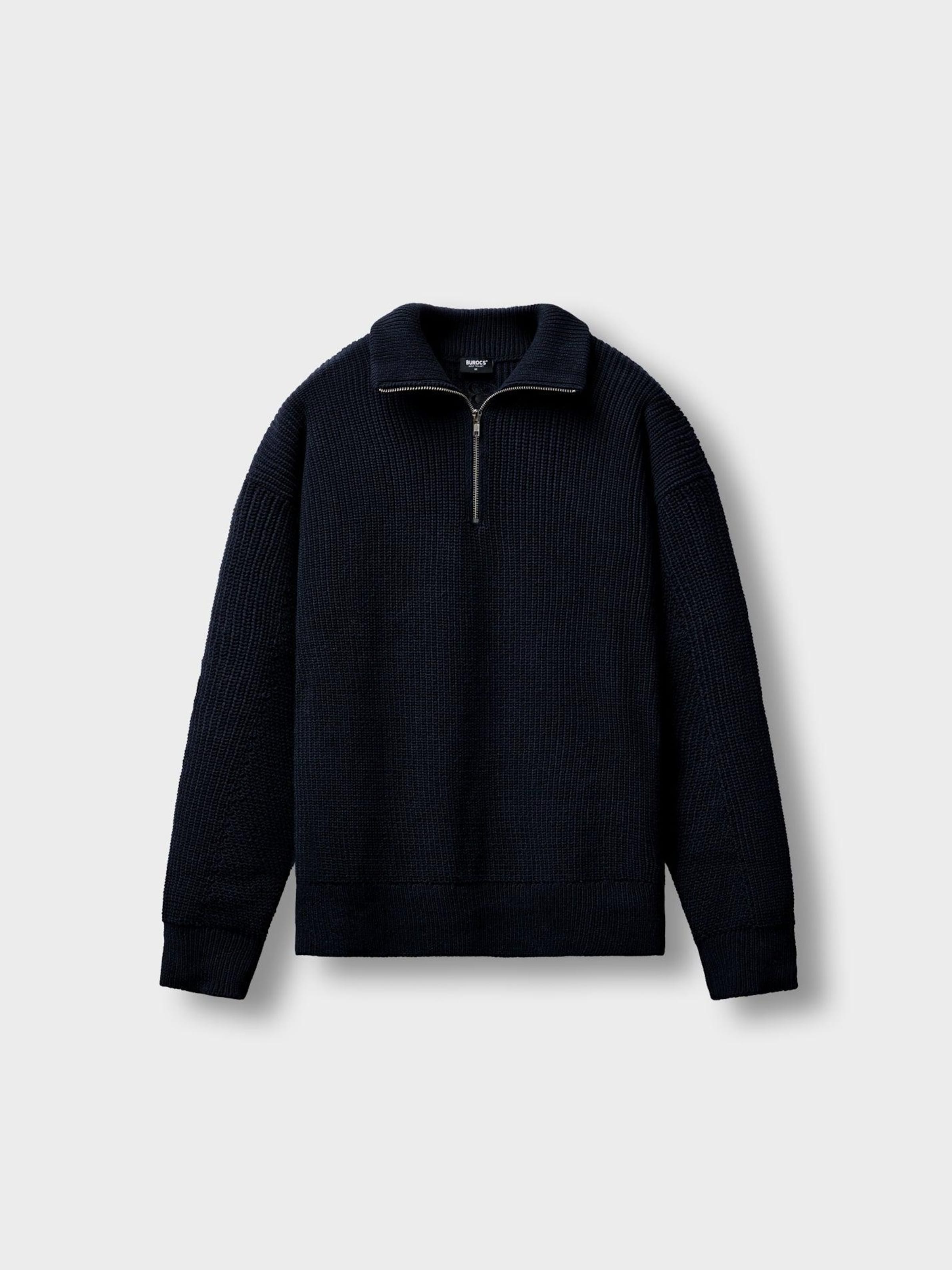 

Burocs Свитер 'Knit Half-Zip' в цвете Navy