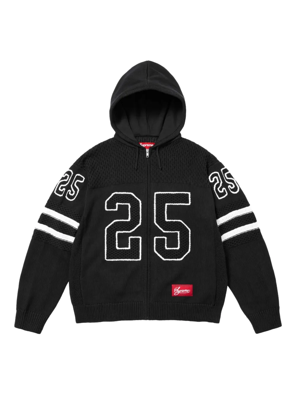 

Худи Sport SS 25 - Black на молнии Supreme, черный