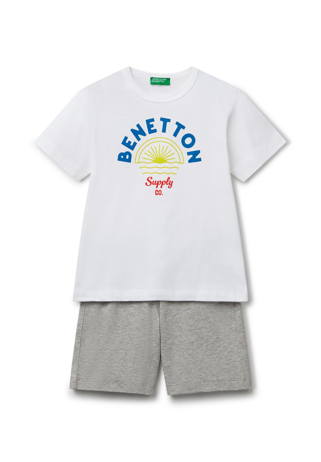 

Футболка с принтом SET BERMUDAS LOGO United Colors of Benetton, белый