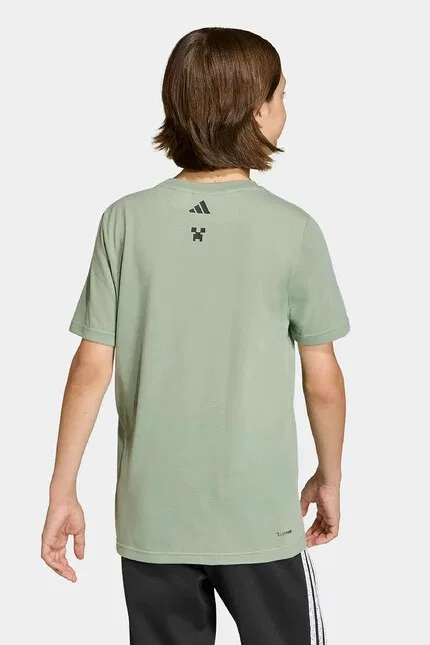 Футболка детская Adidas, зеленый — фото 3